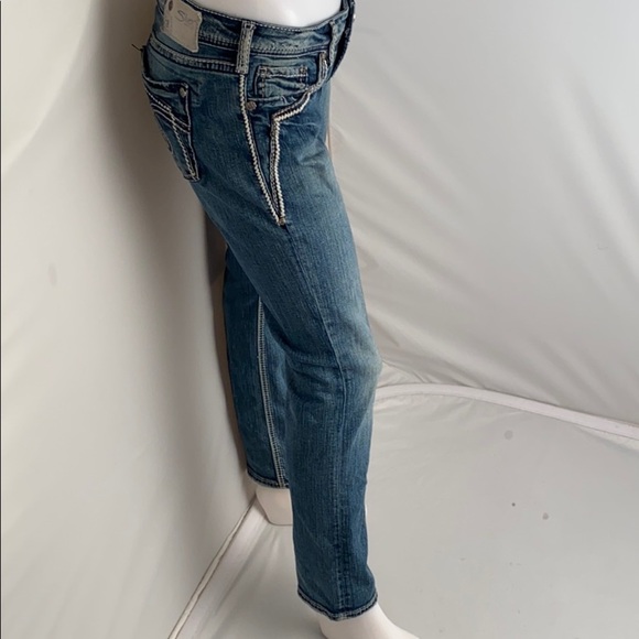 Silver Jeans Aiko Low Straight blue denim jeans 30 - Picture 3 of 14